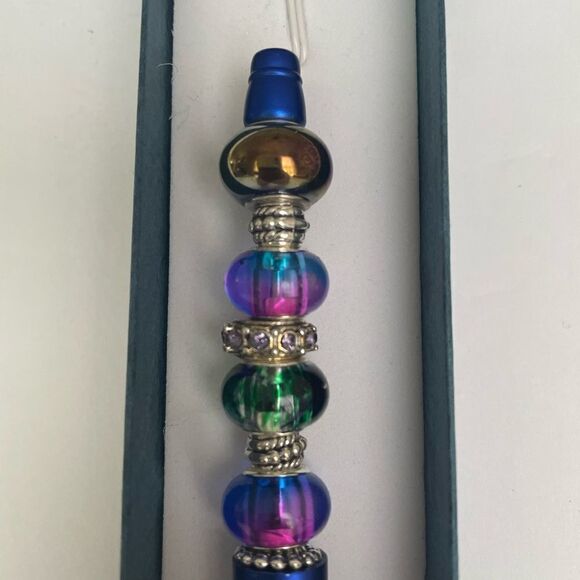 HANDCRAFTED BEADED BLUE PEN IN GIFT BOX - Picture 4 of 4